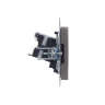 Розетка компьютерная двойная RJ45 кат.5E IEK BRITE РК10-2-БрС сталь - BR-K20-1-K46