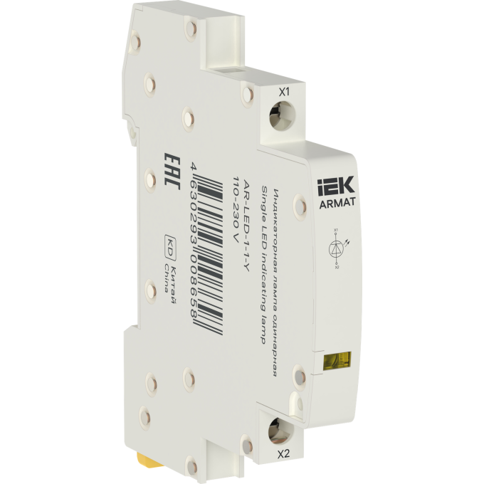 Лампа индикаторная одинарная IEK ARMAT AR-LED-1-1-Y LED 110-230В AC